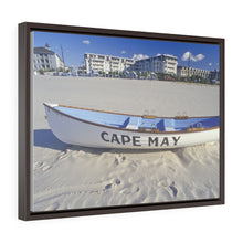 Load image into Gallery viewer, Canvas Print Lifeboat On Beach Morning Cape May New Jersey
