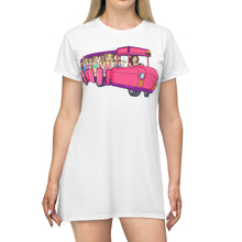 Load image into Gallery viewer, Pink Wildwood Tramcar Watch the Tramcar please  All Over Print T-Shirt Dress
