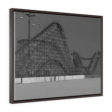 Load image into Gallery viewer, Wildwood Wooden Roller Coaster Black and White Photography Wall Art Print
