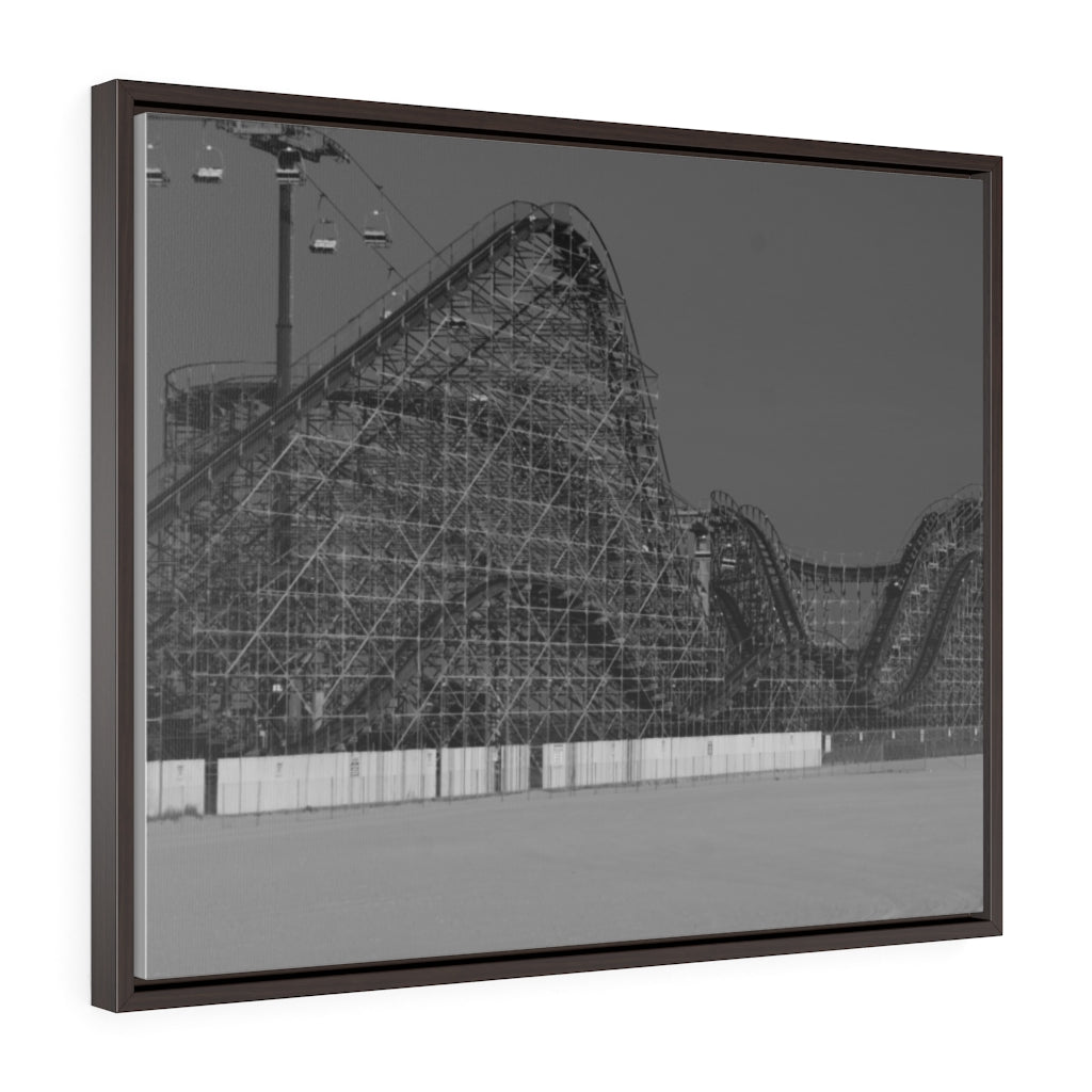 Wildwood Wooden Roller Coaster Black and White Photography Wall Art Print