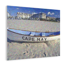 Load image into Gallery viewer, Gouache Digital Art painting Wall Art Print Lifeboat Beach Cape May NJ
