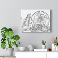 Load image into Gallery viewer, Art Sketch Wall Art Print Wildwood Moreys Piers Beach Sky Big Ferris Wheel
