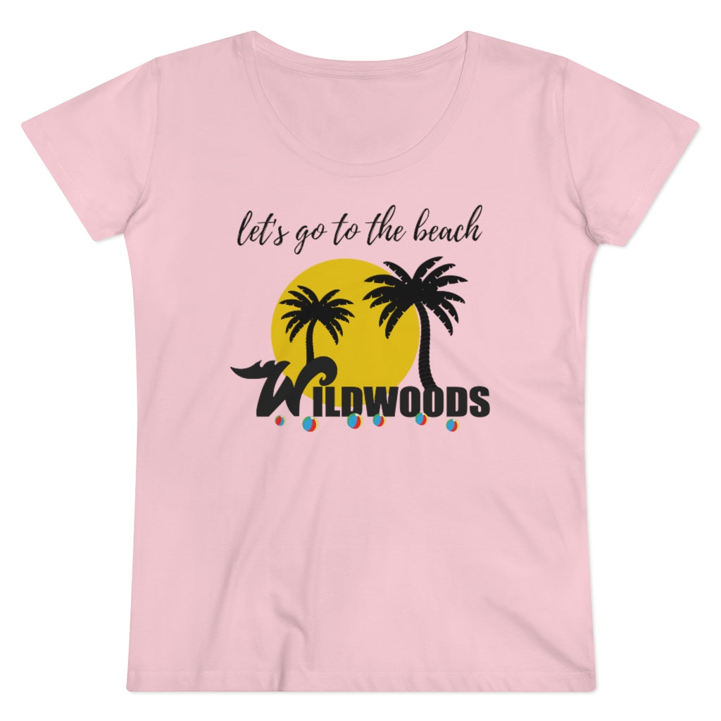 Let's Go to the beach Pink Tramcar Organic Women's Lover T-shirt