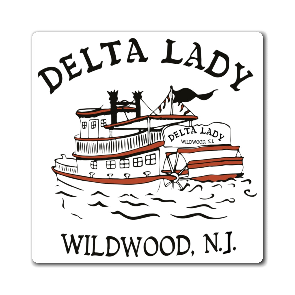 Vintage Wildwood by the sea Delta Lady NJ Post Card Refrigerator Magnet Keepsake Souvenir