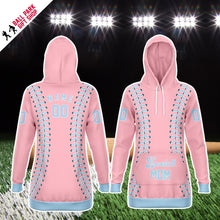 Load image into Gallery viewer, Personalized Long Hoodie Light Pink &amp; Blue
