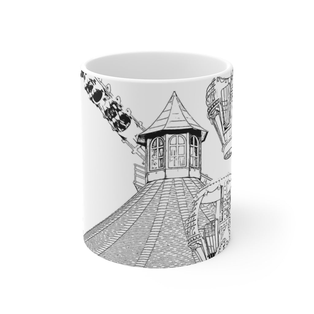 Artistic Black and White Art Sketch Wildwood NJ Coffee Or Tea Mug