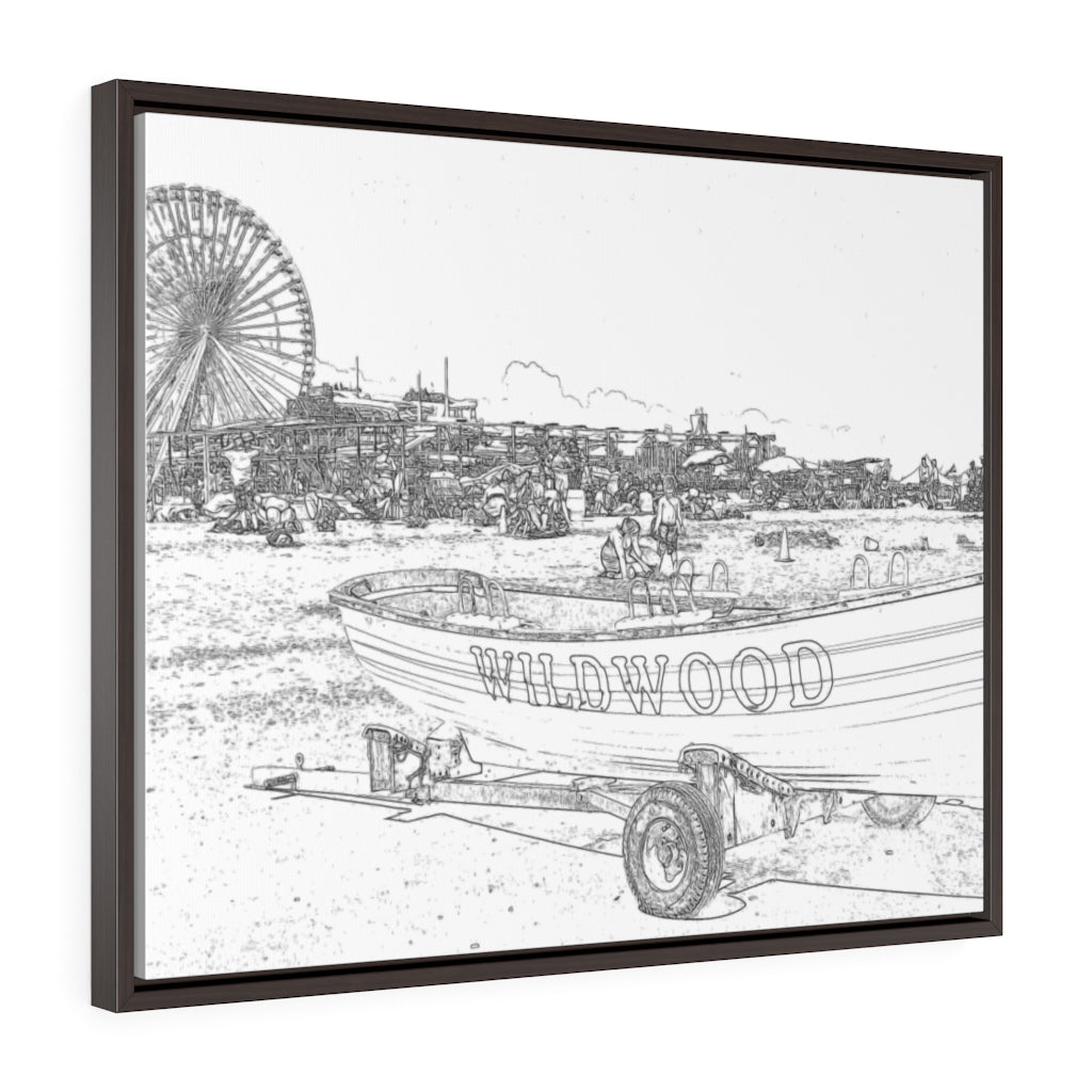 Art Sketch Wall Art Print Wildwood Crest life guard boats New Jersey beach