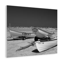 Load image into Gallery viewer, Black and White Photography Wall Art Print Wildwood Crest life guard boats New Jersey beach
