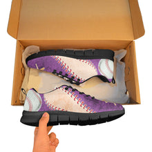 Load image into Gallery viewer, Baseball Sneakers Purple and Coral
