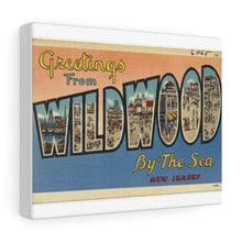 Load image into Gallery viewer, Vintage Wildwood By The Sea Postcard Home Decor Wall Art Print Canvas
