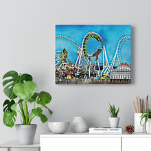 Load image into Gallery viewer, Oil Painting Wall Art Print Wildwood Moreys Piers Beach Sky
