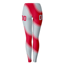Load image into Gallery viewer, Seattle Personalized Leggings Red &amp; Silver
