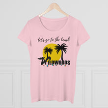 Load image into Gallery viewer, Let&#39;s Go to the beach Pink Tramcar Organic Women&#39;s Lover T-shirt
