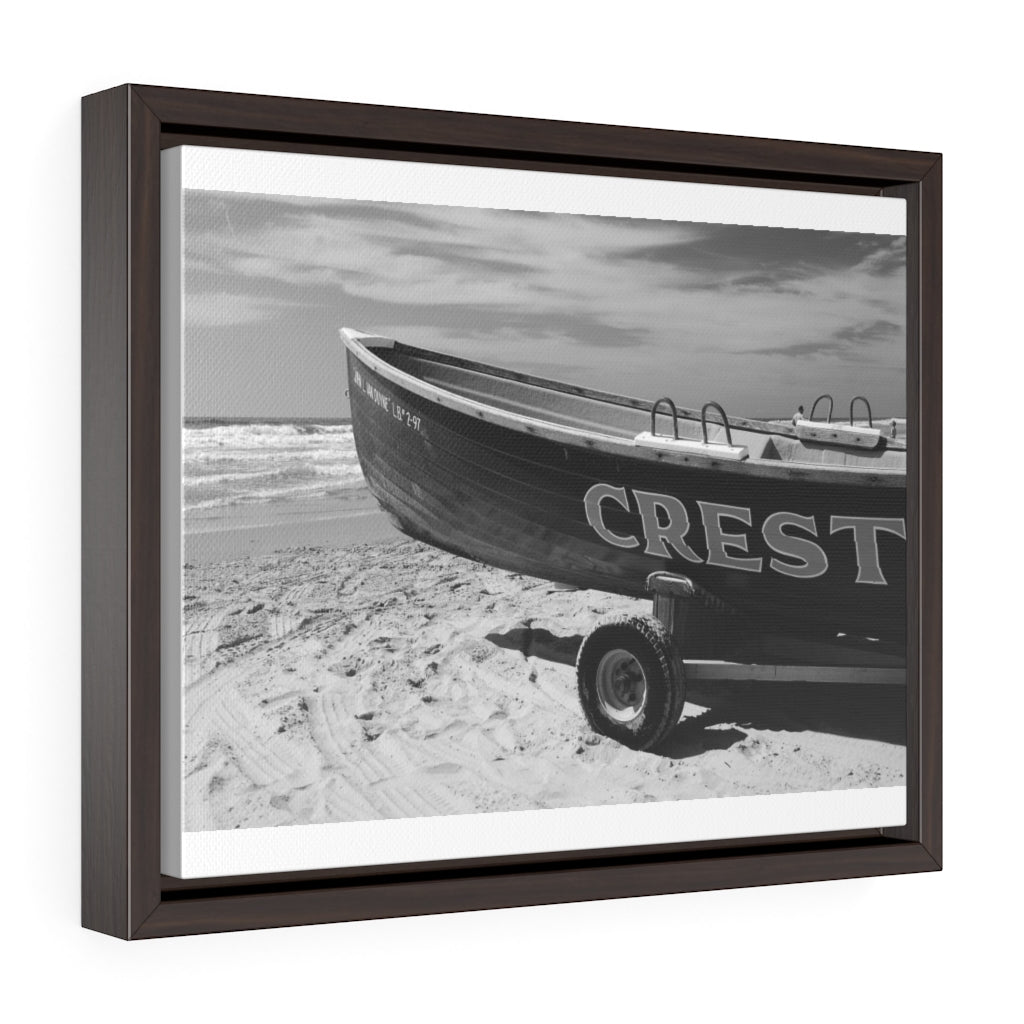 Wildwood Crest Lifeguard Boat Black and White Photography Wall Art Print