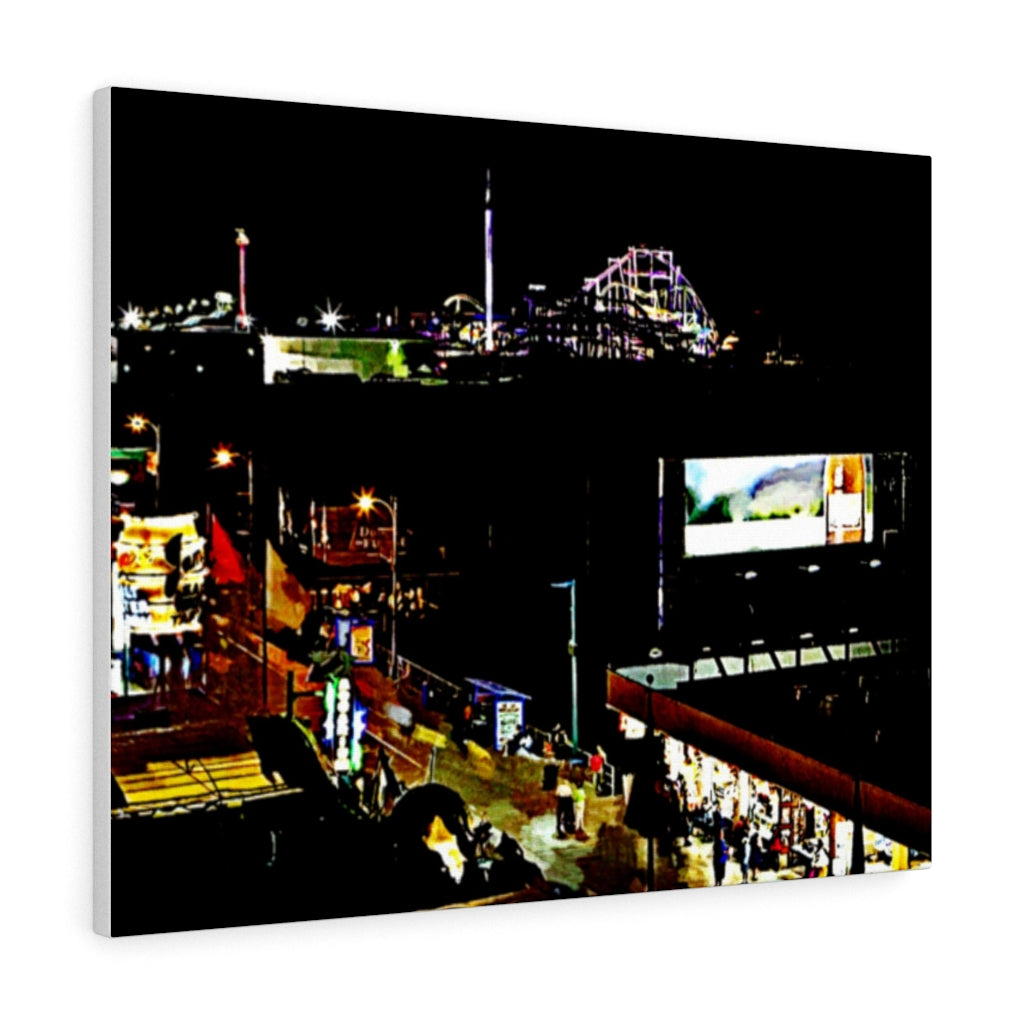 Oil Painting Wall Art Print Wildwood NJ Skyline