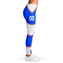 Load image into Gallery viewer, Personalized Leggings Blue &amp; White
