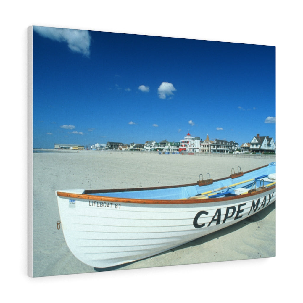 Canvas Print Life Boat On Cape May NJ Beach New Jersey Shore