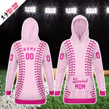Load image into Gallery viewer, Barbie Baseball Personalized Long Hoodie Light Rose
