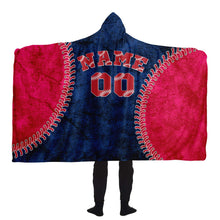 Load image into Gallery viewer, Boston Baseball Personalized Hooded Blanket Red &amp; Blue

