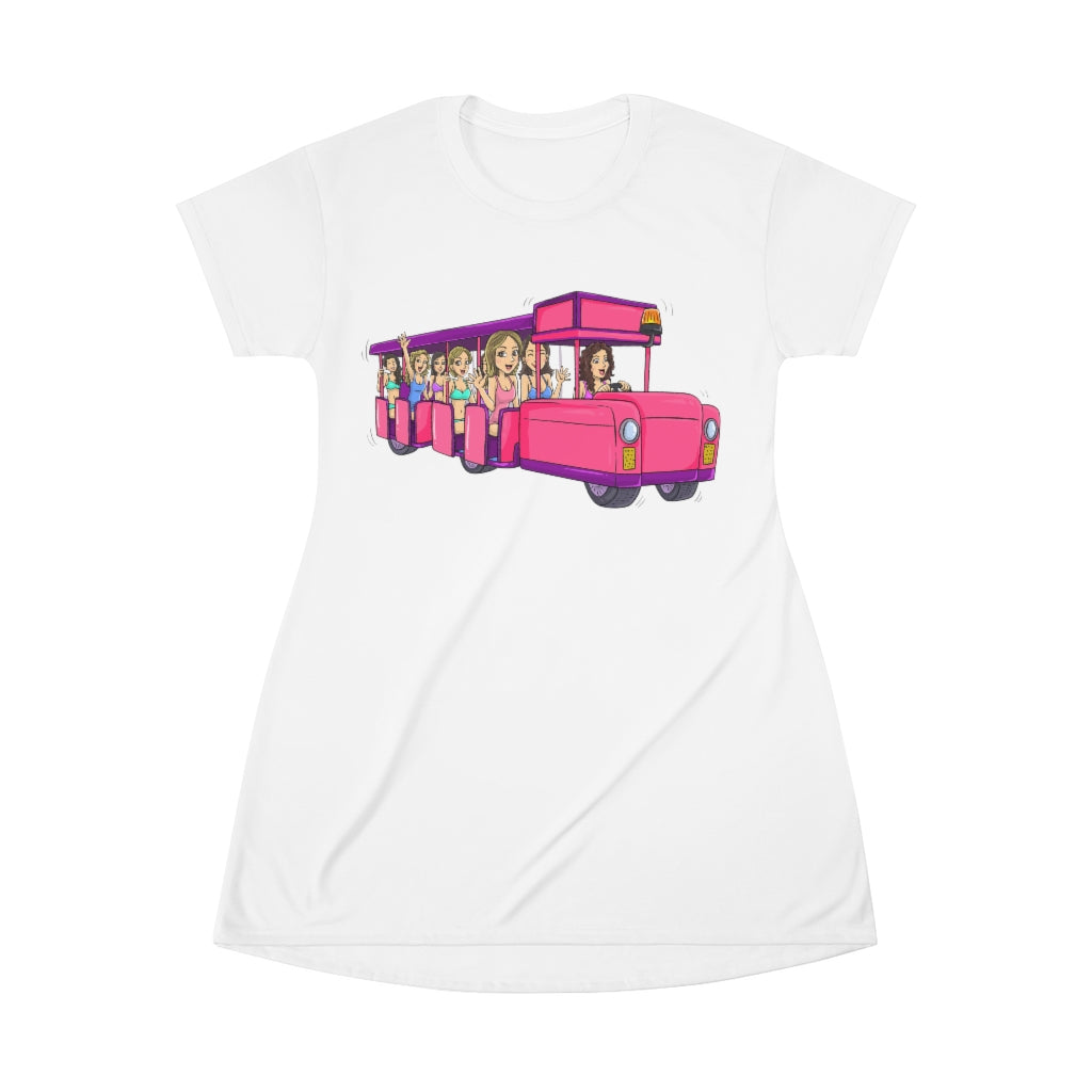 Pink Wildwood Tramcar Watch the Tramcar please  All Over Print T-Shirt Dress