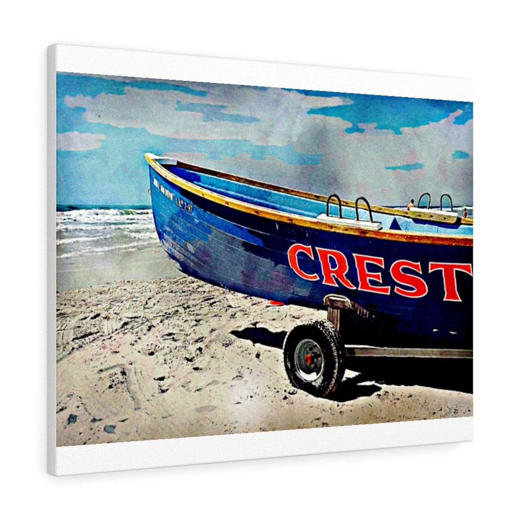 Oil Painting Wall Art Print Wildwood Crest Life Guard boats New Jersey Beach