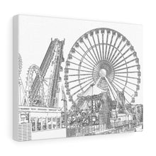 Load image into Gallery viewer, Art Sketch Wall Art Print Wildwood Moreys Piers Beach Sky Big Ferris Wheel
