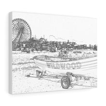 Load image into Gallery viewer, Art Sketch Wall Art Print Wildwood Crest life guard boats New Jersey beach
