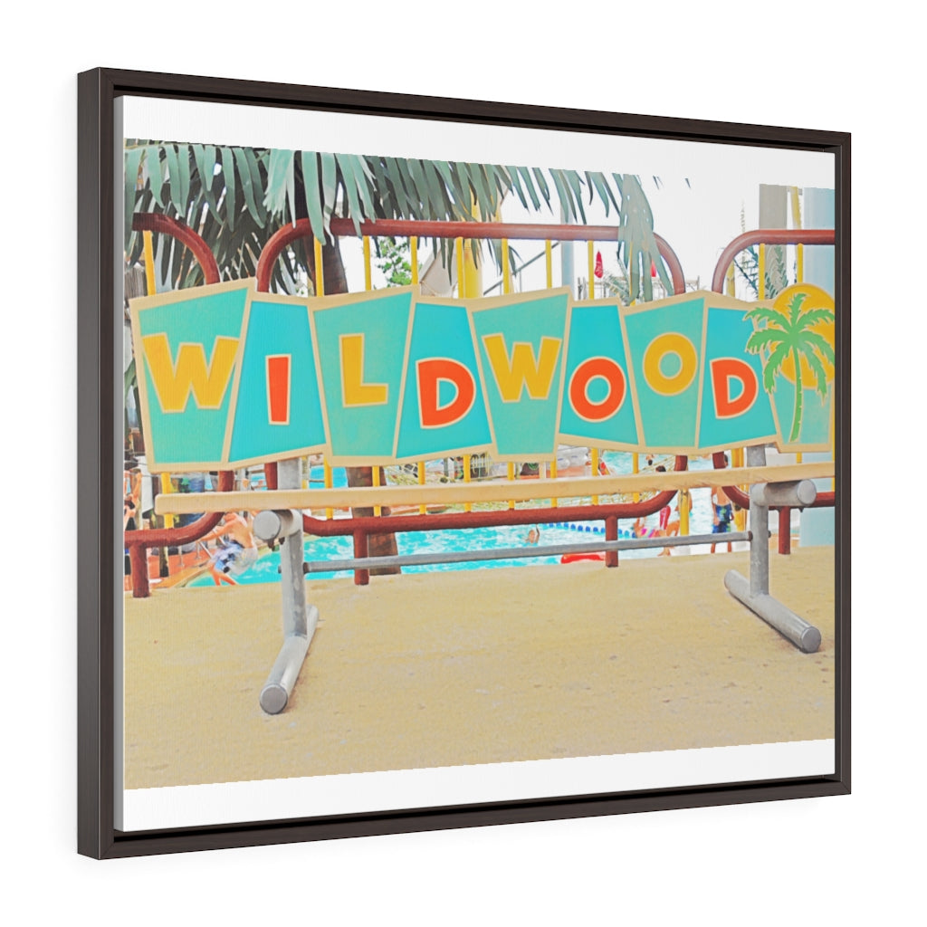 Watercolor Painting Wall Art Print Moreys Piers Wildwood NJ Piers Amusement Park Bench