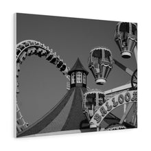 Load image into Gallery viewer, Black and White Photography Wall Art Print Wildwood Jersey Shore Ferris wheel
