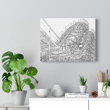 Load image into Gallery viewer, Art Sketch Wall Art Print Wildwood Wooden Boardwak Roller Coaster
