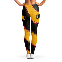 Load image into Gallery viewer, Pittsburgh Personalized Leggings Black &amp; Gold
