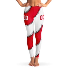 Load image into Gallery viewer, Personalized Leggings Red &amp; White
