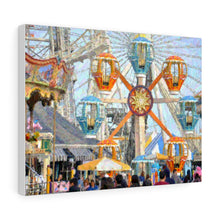 Load image into Gallery viewer, Gouache Digital Art painting Wall Art Print Moreys Piers Wildwood Ferris Wheel NJ
