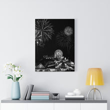 Load image into Gallery viewer, Wildwood New Jersey fireworks Black and White Wall Art Print
