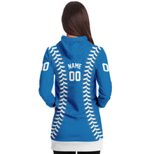 Load image into Gallery viewer, Personalized Long Hoodie Blue &amp; White
