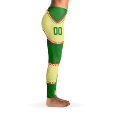 Load image into Gallery viewer, Personalized Leggings Green and Yellow
