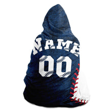 Load image into Gallery viewer, New York Baseball Personalized Hooded Blanket Blue &amp; White
