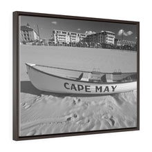 Load image into Gallery viewer, Black and White Photography Wall Art Print Lifeboat Beach Cape May NJ
