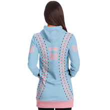 Load image into Gallery viewer, Personalized Long Hoodie Light Blue &amp; Pink
