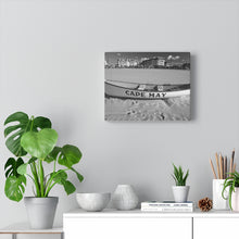 Load image into Gallery viewer, Black and White Photography Wall Art Print Lifeboat Beach Cape May NJ
