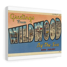 Load image into Gallery viewer, Vintage Wildwood By The Sea Postcard Home Decor Wall Art Print Canvas

