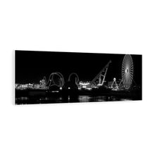 Load image into Gallery viewer, Black and White Photography Wall Art Print Panoramic Wildwood New Jersey boardwalk
