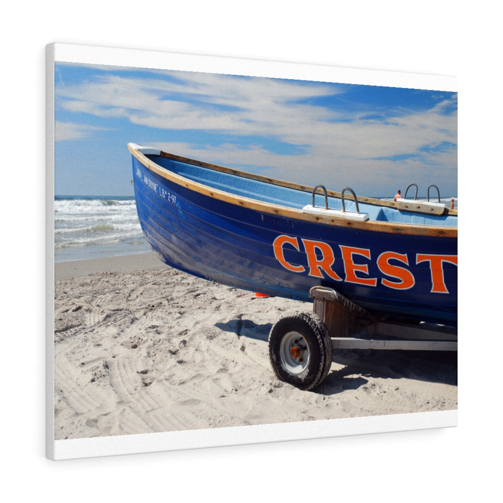 Canvas Print Wildwood Crest On The Beach Lifeguard Boat Ocean View