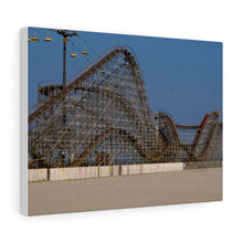 Load image into Gallery viewer, Canvas Print Piers Amusement Park  Wooden Roller Coaster Beach

