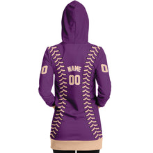 Load image into Gallery viewer, Personalized Long Hoodie Purple &amp; Coral
