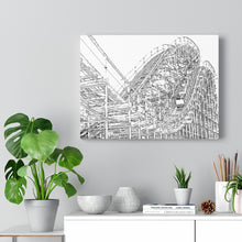 Load image into Gallery viewer, Art Sketch Wall Art Print Wildwood Wooden Boardwak Roller Coaster

