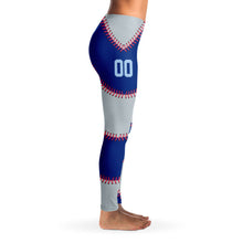 Load image into Gallery viewer, Chicago Personalized Leggings Blue and Gray
