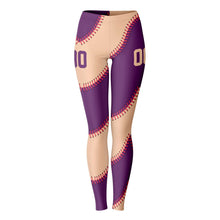 Load image into Gallery viewer, Personalized Leggings Purple and Coral
