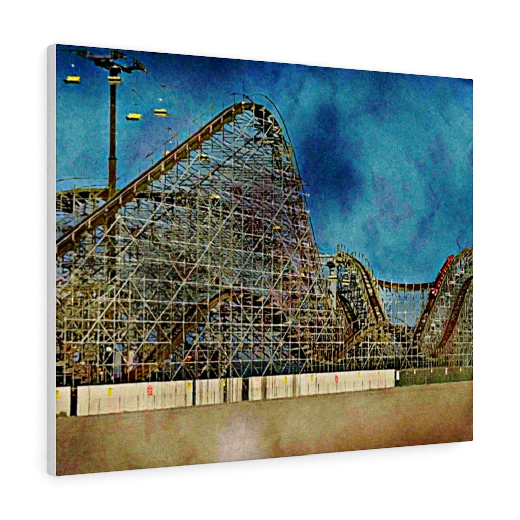 Wildwood Wooden Roller Coaster Oil Painting Wall Art Print Amusement Park