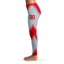Load image into Gallery viewer, Seattle Personalized Leggings Red &amp; Silver
